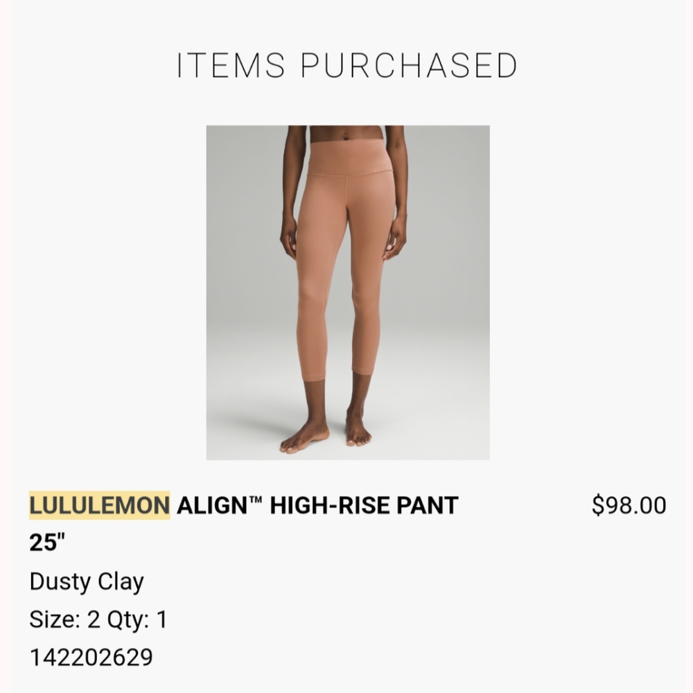 Lulu Lemon Align highrise legging